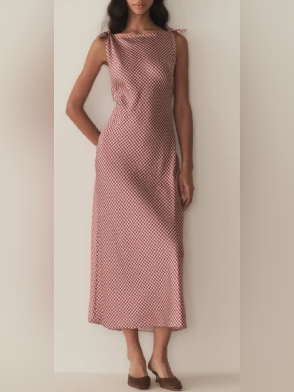 CAROLINE CONSTAS Mariselle Red Gingham Maxi Dress size L Large (Doen ) - Picture 4 of 8